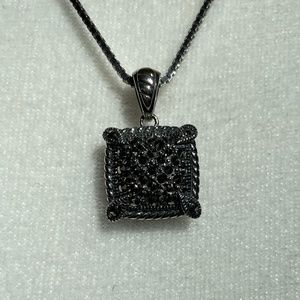 Sterling Silver Marcasite Square Pendant